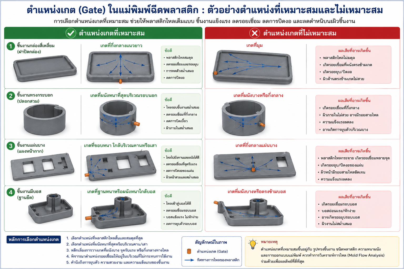 ตำแหน่งเกตในแม่พิมพ์ฉีดพลาสติก
