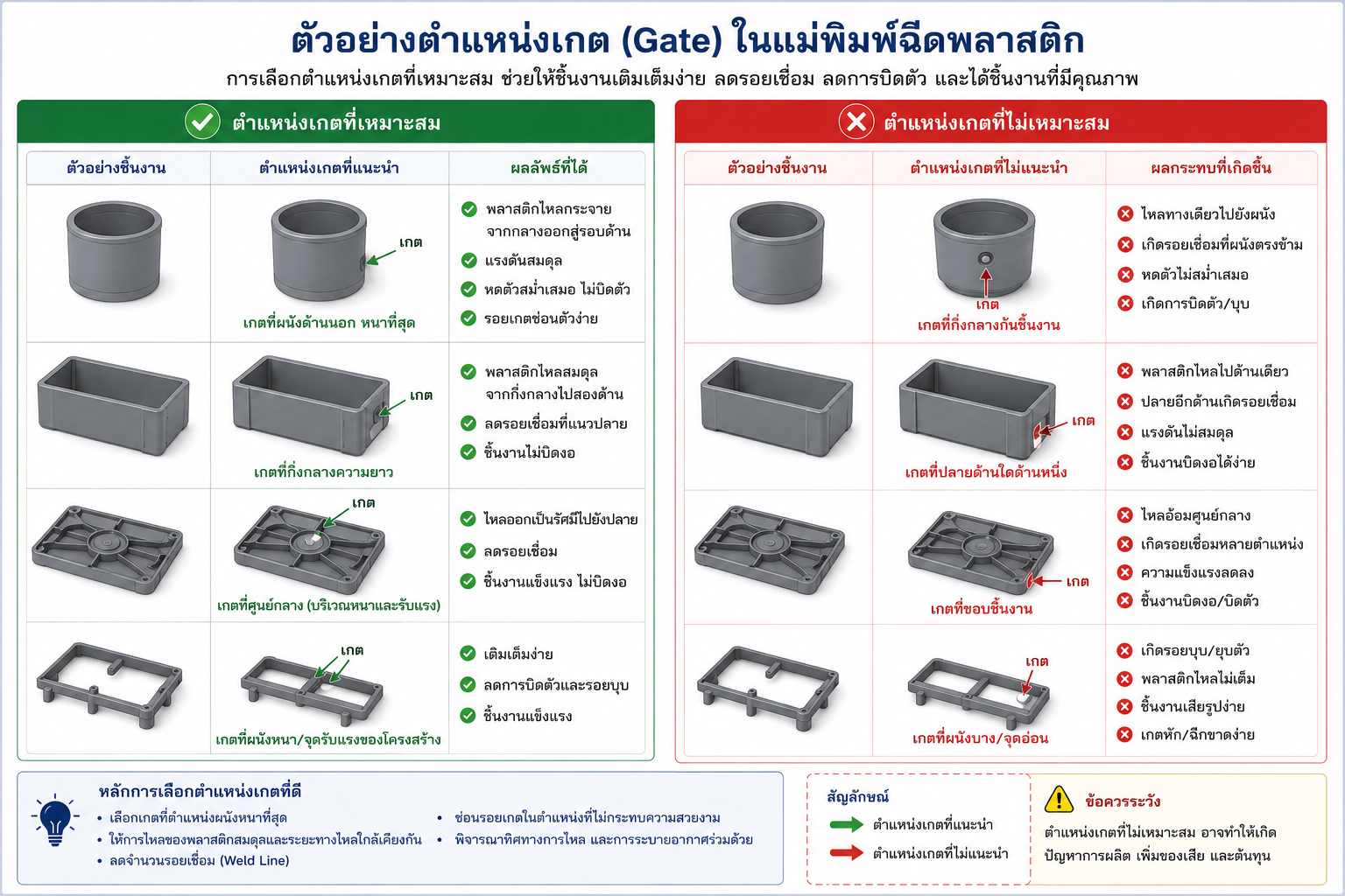ตำแหน่งเกตในแม่พิมพ์ฉีดพลาสติก